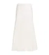 Sandro Linen-blend Midi Skirt In Beige