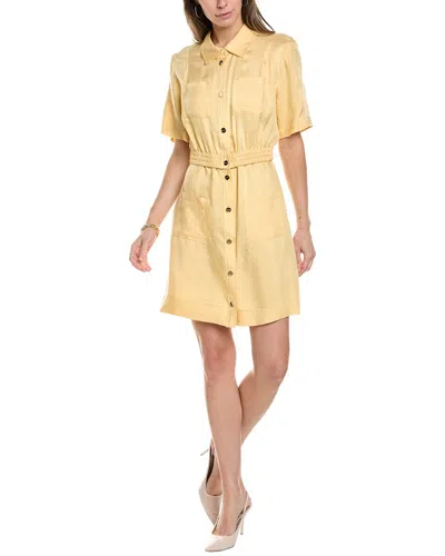 Sandro Linen-blend Mini Dress In White