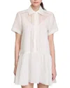 Sandro Toulouse Linen-blend Shirtdress In White