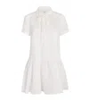 Sandro Linen-blend Mini Shirt Dress In Beige