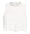 Sandro Linen-blend Pleated Top