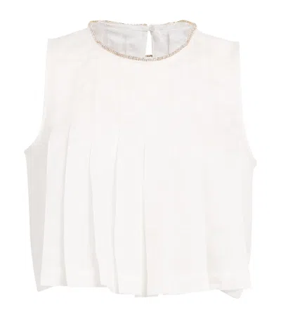 Sandro Linen-blend Pleated Top