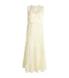 Sandro Linen-blend Tailored Midi Dress In Yellow