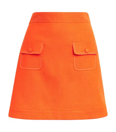 Sandro Linen-blend Tailored Mini Skirt In Yellow