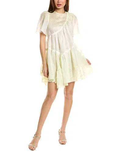 Sandro Linen-blended Midi Dress In White