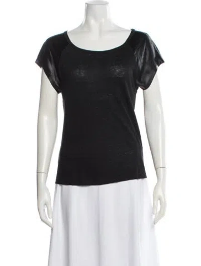 Pre-owned Sandro Linen Crew Neck T-shirt In Gray