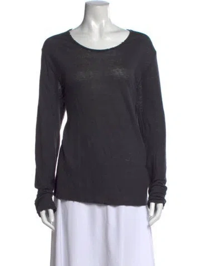 Pre-owned Sandro Linen Crew Neck T-shirt In Grey
