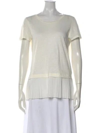 Pre-owned Sandro Linen Crew Neck T-shirt In Neutral