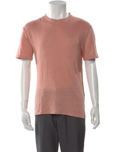 Pre-owned Sandro Linen Crew Neck T-shirt In Orange