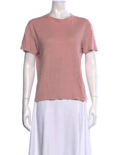 Pre-owned Sandro Linen Crew Neck T-shirt In Pink