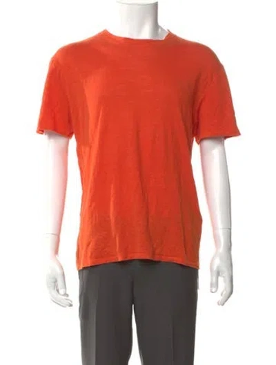 Pre-owned Sandro Linen Crew Neck T-shirt In Red