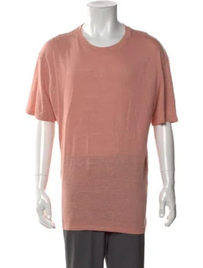 Pre-owned Sandro Linen Crew Neck T-shirt W/ Tags In Pink
