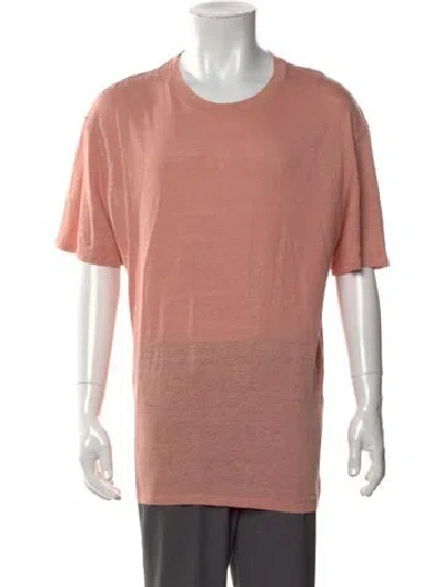 Pre-owned Sandro Linen Crew Neck T-shirt W/ Tags In Pink