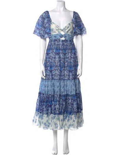 Pre-owned Sandro Linen Dress W/ Tags In Blue