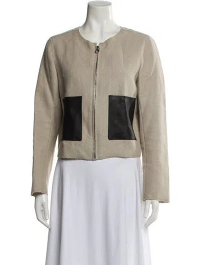 Pre-owned Sandro Linen Evening Jacket In Neutral