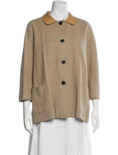 Pre-owned Sandro Linen Jacket In Neutral