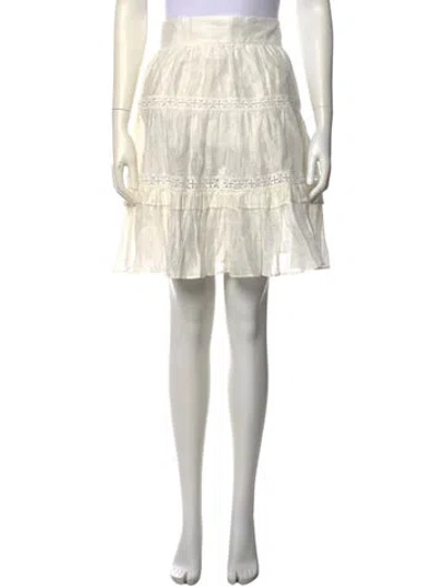 Pre-owned Sandro Linen Knee-length Skirt In White