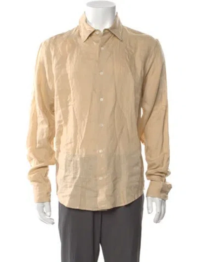 Pre-owned Sandro Linen Long Sleeve Shirt In Neutral