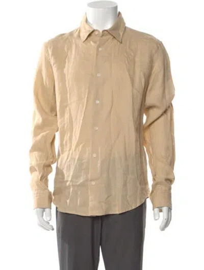 Pre-owned Sandro Linen Long Sleeve Shirt In Neutral