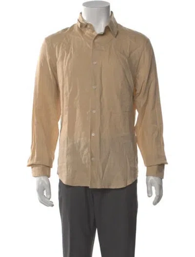 Pre-owned Sandro Linen Long Sleeve Shirt In Neutral