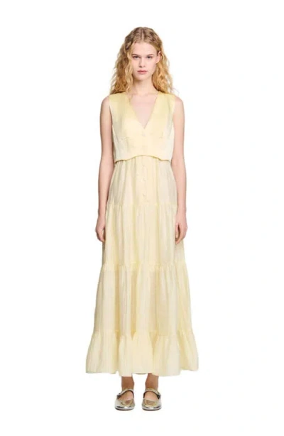 SANDRO SANDRO LINEN MAXI DRESS