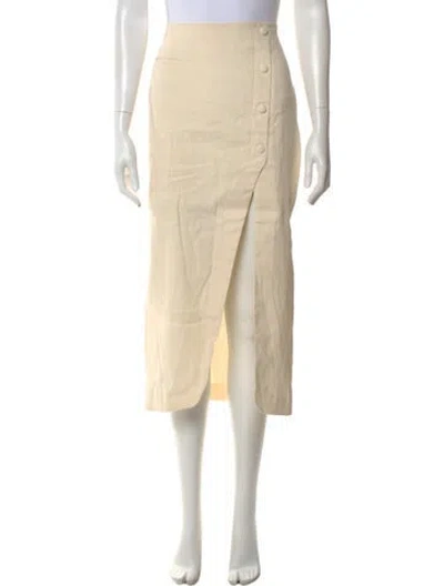 Pre-owned Sandro Linen Midi Length Skirt W/ Tags In Neutral