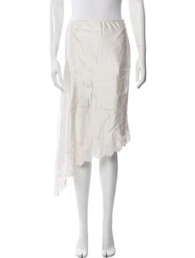 Pre-owned Sandro Linen Midi Length Skirt W/ Tags In Neutrals
