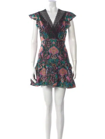 Pre-owned Sandro Linen Mini Dress In Black