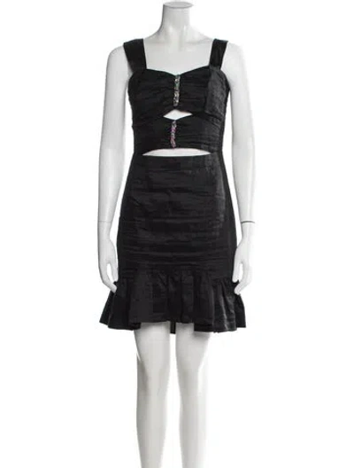 Pre-owned Sandro Linen Mini Dress In Black