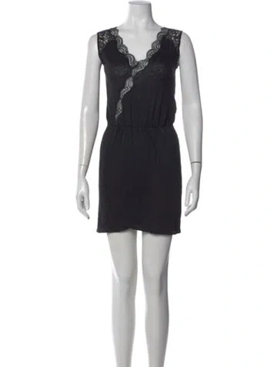 Pre-owned Sandro Linen Mini Dress In Black