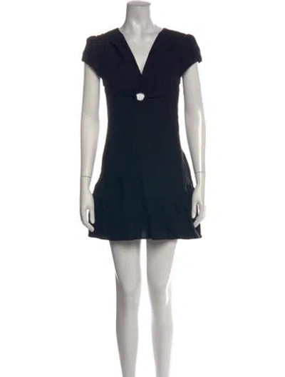 Pre-owned Sandro Linen Mini Dress In Black