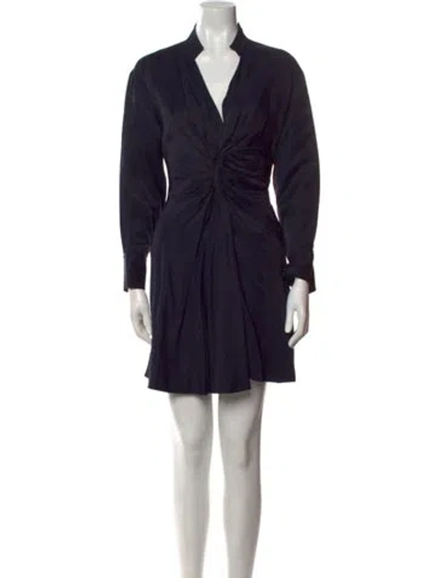 Pre-owned Sandro Linen Mini Dress In Blue