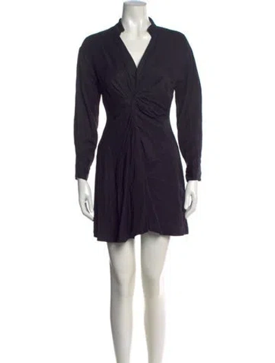 Pre-owned Sandro Linen Mini Dress In Blue