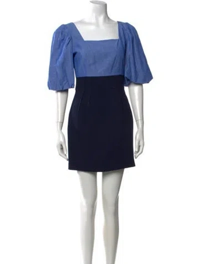 Pre-owned Sandro Linen Mini Dress In Blue