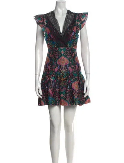 Pre-owned Sandro Linen Mini Dress In Green