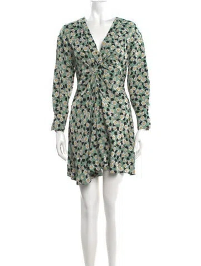 Pre-owned Sandro Linen Mini Dress In Green