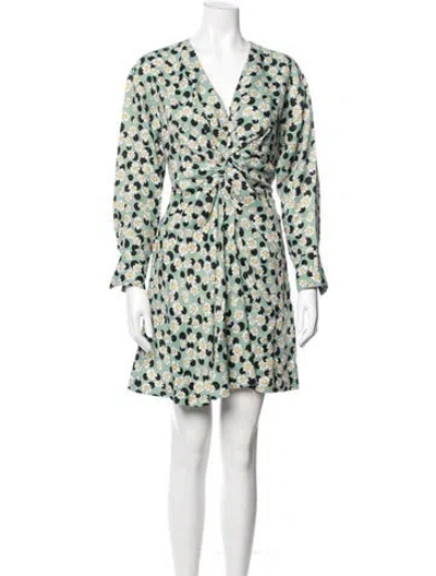 Pre-owned Sandro Linen Mini Dress In Green