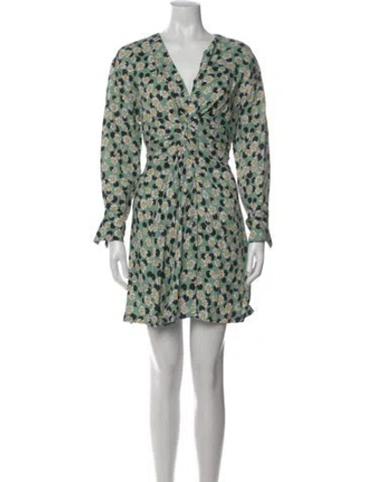 Pre-owned Sandro Linen Mini Dress In Green