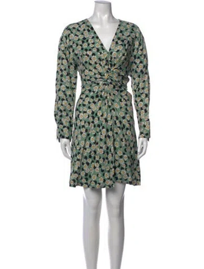 Pre-owned Sandro Linen Mini Dress In Green