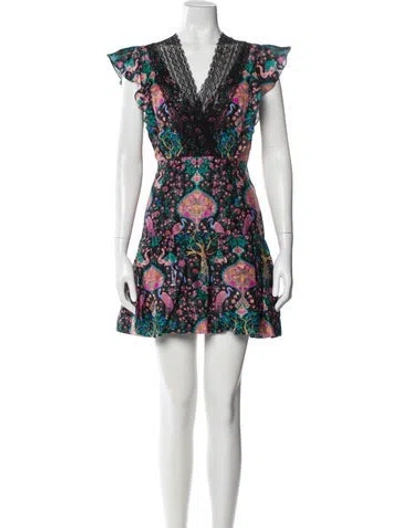 Pre-owned Sandro Linen Mini Dress In Multi