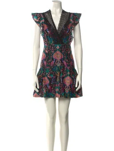 Pre-owned Sandro Linen Mini Dress In Multi