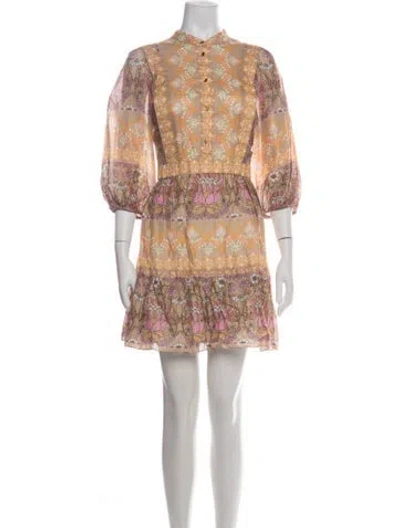 Pre-owned Sandro Linen Mini Dress In Multi
