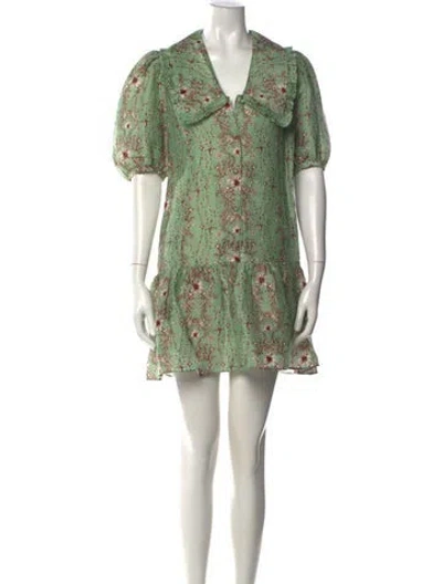 Pre-owned Sandro Linen Mini Dress In Multi