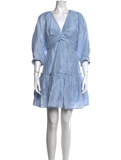 Pre-owned Sandro Linen Mini Dress In Neutral
