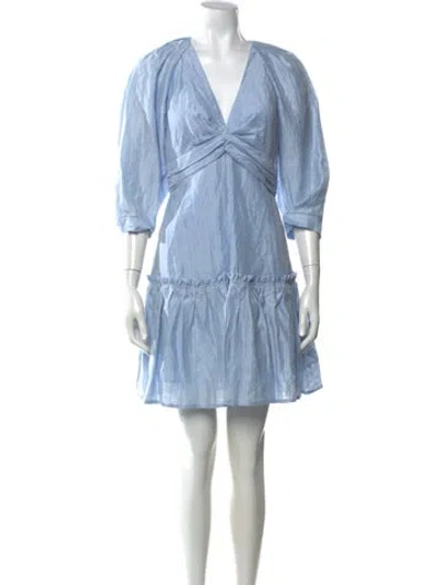 Pre-owned Sandro Linen Mini Dress In Neutral