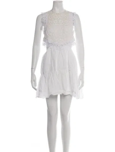 Pre-owned Sandro Linen Mini Dress In Neutrals