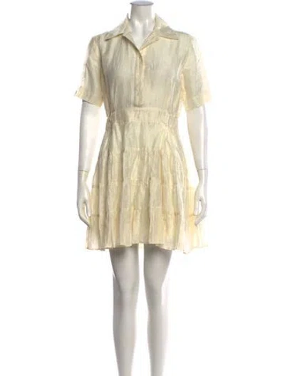 Pre-owned Sandro Linen Mini Dress In Neutrals