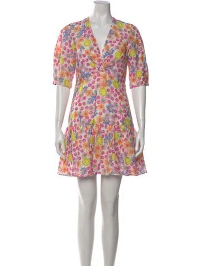 Pre-owned Sandro Linen Mini Dress In Pink