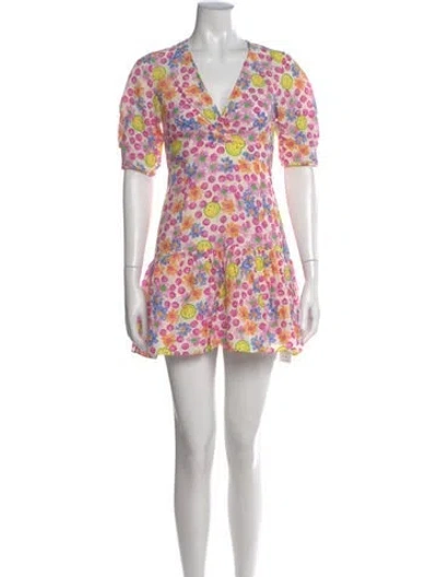 Pre-owned Sandro Linen Mini Dress In Pink