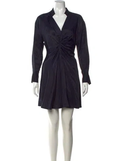 Pre-owned Sandro Linen Mini Dress W/ Tags In Blue